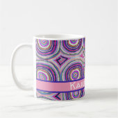 Mug Abstract Modern Personalized Pink Purple Circles (Gauche)