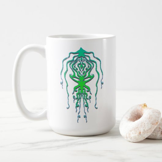 Mug Abstract Octopus Tribal Squid Tattoo Design (Avec donut)