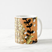 Mug abstract pattern on orange yellow background with (Devant droit)