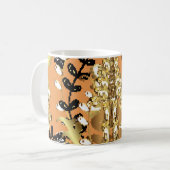 Mug abstract pattern on orange yellow background with (Devant gauche)