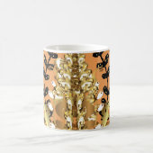 Mug abstract pattern on orange yellow background with (Centre)