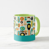 Mug Abstract Pattern Vibrant Mid Century Modern Name  (Devant droit)
