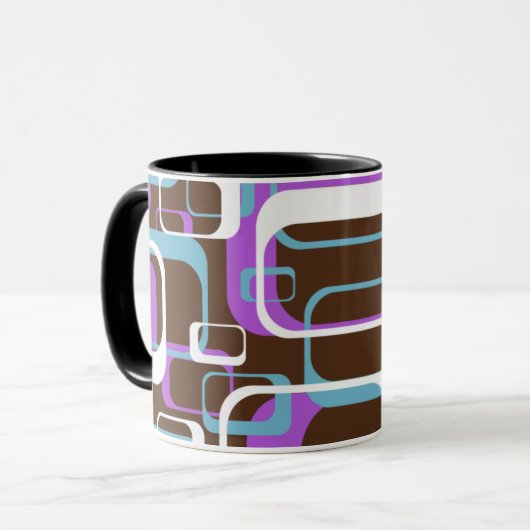 Mug Abstract Retro Swinging 60s Geometric Pattern (Devant gauche)