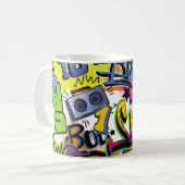 Mug Abstract seamless comics pattern with palm tree, h (Devant gauche)