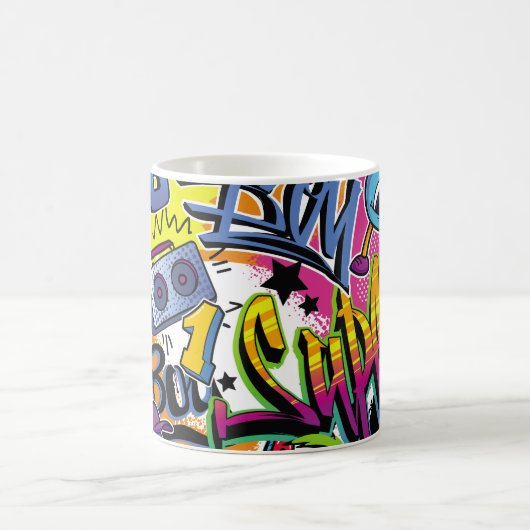 Mug Abstract seamless comics pattern with palm tree, h (Centre)