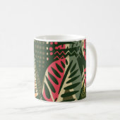 Mug Abstract seamless pattern with tropical leaves. Ha (Devant droit)