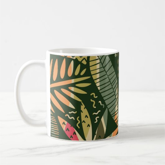 Mug Abstract seamless pattern with tropical leaves. Ha (Gauche)