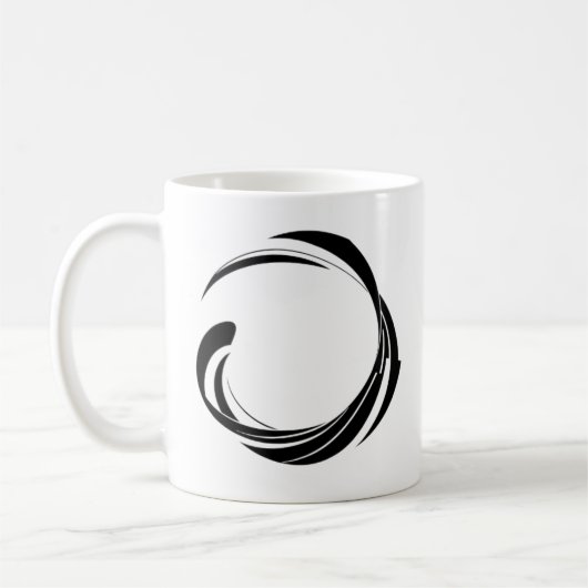 Mug Abstract Swirl Circle Design – curved ring artwork (Gauche)