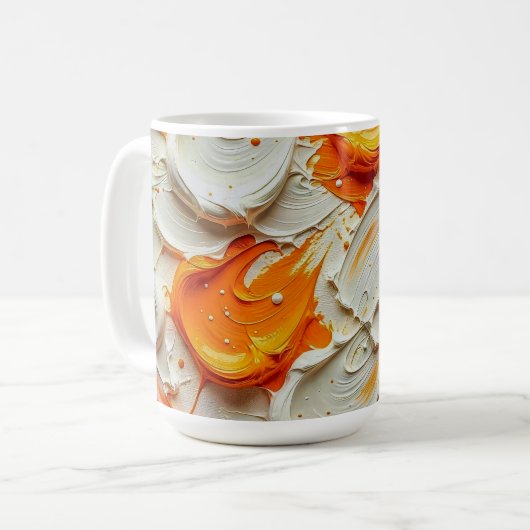 Mug Abstract Swirling Teal and Orange Glossy Fluid Spl (Devant gauche)