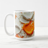 Mug Abstract Swirling Teal and Orange Glossy Fluid Spl (Gauche)