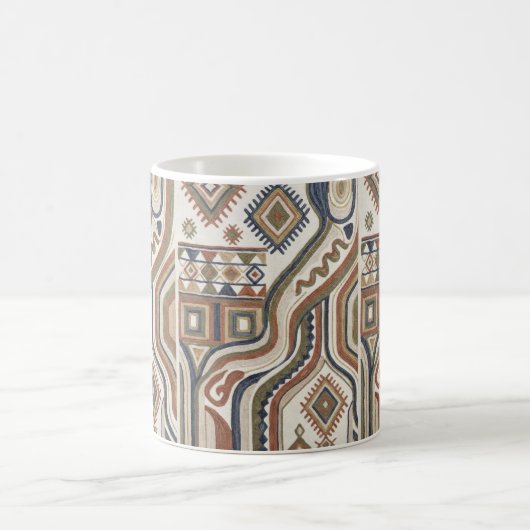 Mug Abstract Tribal Geometric Embroidery Pattern (Centre)