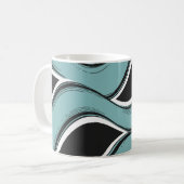 Mug Abstract Wavy Teal and Black Flow Design (Devant gauche)