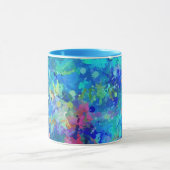 Mug Abstraction aquarelle bleue sarcelle violette (Centre)