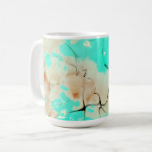 Mug Abstrait 11 Turquoise, Sable Pinky, Accents Noirs (Devant gauche)