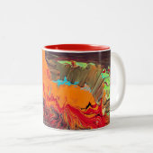 Mug Abstrait à deux tonalités "Orange Blast" (Devant droit)