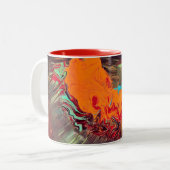 Mug Abstrait à deux tonalités "Orange Blast" (Devant gauche)