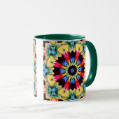 Mug Abstrait à fleurs jaunes (Devant droit)