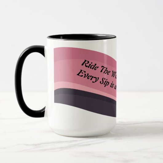 Mug Abstrait à vague rose et noire (Gauche)