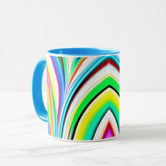 Mug Abstrait Arc-en-ciel à perches marbrées (Devant gauche)