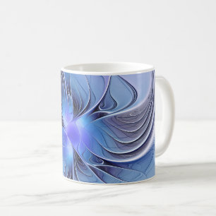 Mug Abstrait Art Fractal Lavande Bleu