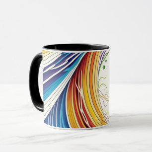 Mug Abstrait avec lignes ondulées