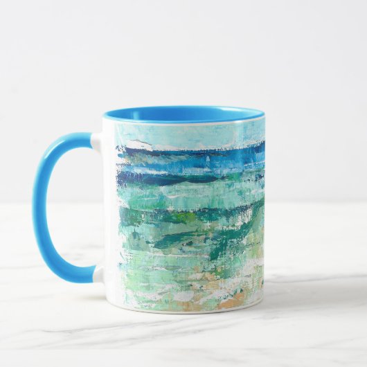 Mug Abstrait Beach Turquoise Art (Gauche)