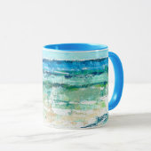 Mug Abstrait Beach Turquoise Art (Devant droit)