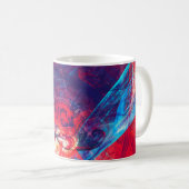 Mug Abstrait beau rouge et bleu clair dossier de coule (Devant droit)