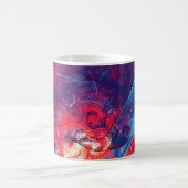 Mug Abstrait beau rouge et bleu clair dossier de coule (Centre)