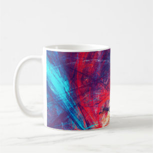 Mug Abstrait beau rouge et bleu clair dossier de coule