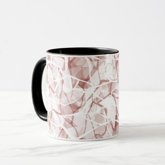 Mug abstrait beige blanc moderne et élégant (Devant gauche)