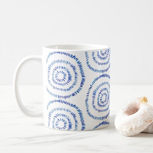 Mug Abstrait Bleu brosse côtier (Avec donut)