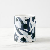 Mug Abstrait bleu et marine brushstrokies peinture ill (Centre)