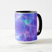 Mug Abstrait bleu et rose Tourbillonnant fractal (Devant droit)