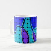 Mug Abstrait bleu français avec texture tissée (Devant gauche)