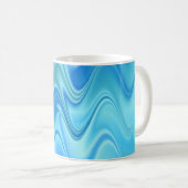 Mug Abstrait Bleu Ondulé (Devant droit)
