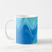 Mug Abstrait Bleu Ondulé (Gauche)