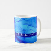Mug Abstrait Blue Indigo personnalisé unique (Devant droit)