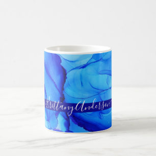 Mug Abstrait Blue Indigo personnalisé unique