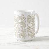 Mug Abstrait Boho Macramé Couleurs Naturelles Organiqu (Devant droit)
