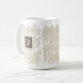 Mug Abstrait Boho Macramé Couleurs Naturelles Organiqu (Devant gauche)