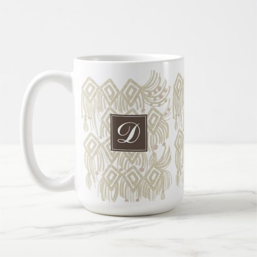 Mug Abstrait Boho Macramé Couleurs Naturelles Organiqu (Gauche)
