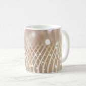 Mug Abstrait Brown, Waves Stars Arrière - plan. (Devant droit)