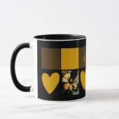Mug abstrait chic noir floral (Gauche)