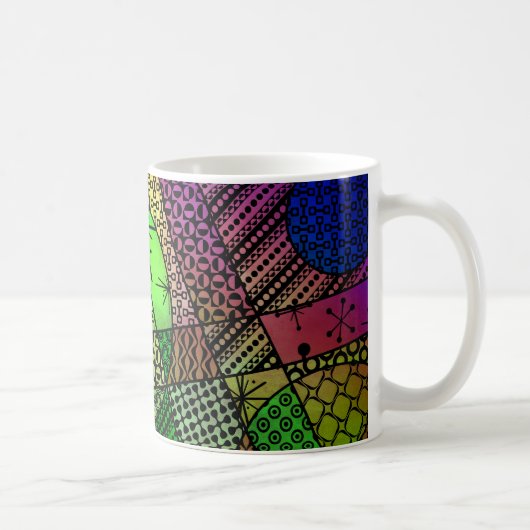 Mug Abstrait coloré avec des textures et des Motifs (Droite)