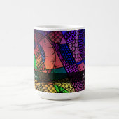 Mug Abstrait coloré avec Textures, Motifs et Nom (Centre)