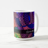 Mug Abstrait coloré avec Textures, Motifs et Nom (Devant droit)