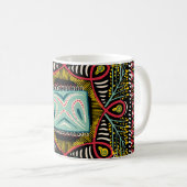 Mug Abstrait coloré : design de poche carré. (Devant droit)