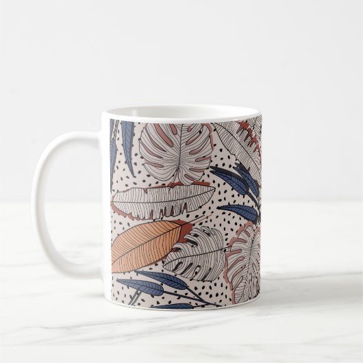 Mug Abstrait créatif tropical continu motif sur le dos (Gauche)
