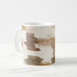 Mug Abstrait Crème Ivoire Brun Tan